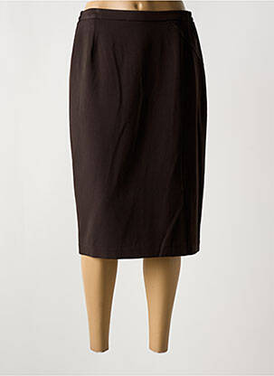 Jupe mi-longue taille normale marron GUY DUBOUIS femme