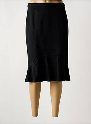 Jupe mi-longue stretch noir GUY DUBOUIS femme