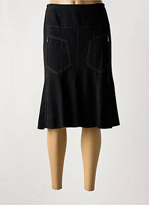 Jupe mi-longue coupe évasée noir GUY DUBOUIS femme