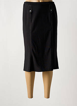 Jupe mi-longue stretch noir GUY DUBOUIS femme