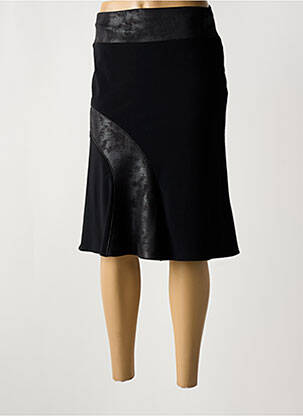 Jupe mi-longue coupe évasée noir GUY DUBOUIS femme