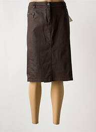 Jupe mi-longue stretch marron MERI & ESCA femme