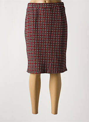 Jupe mi-longue stretch rouge GUY DUBOUIS femme