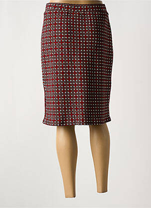 Jupe mi-longue stretch rouge GUY DUBOUIS femme
