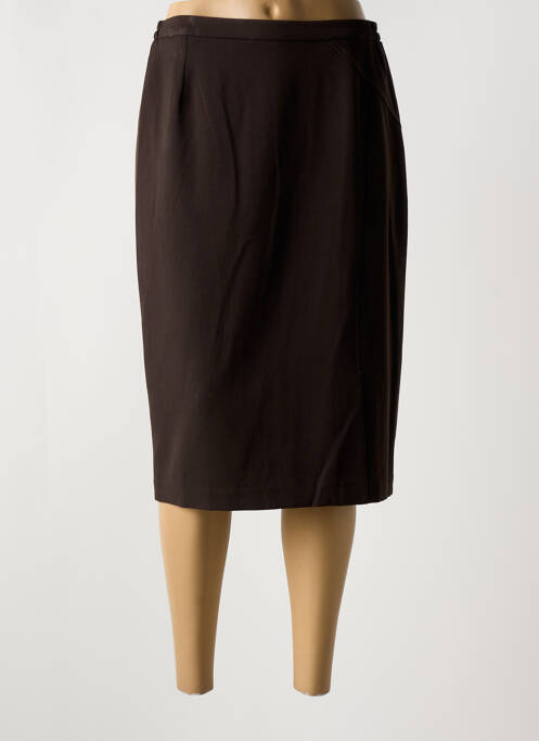 Jupe mi-longue marron GUY DUBOUIS pour femme