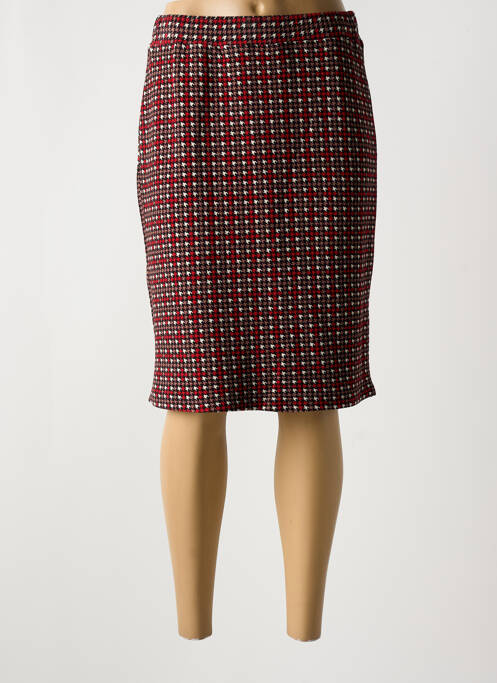 Jupe mi-longue rouge GUY DUBOUIS pour femme