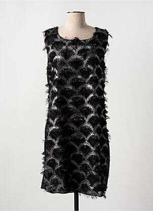 Robe mi-longue sans manche sans manche noir COULEURS DU TEMPS femme