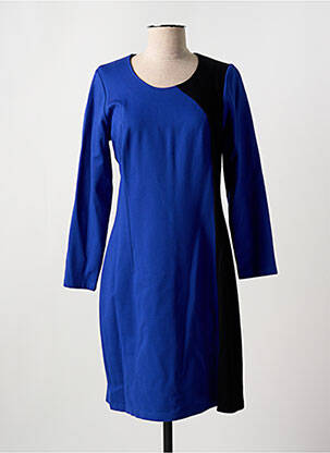 Robe mi-longue manches longues manches longues bleu GUY DUBOUIS femme