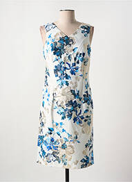 Robe mi-longue imprimé fleurs sans manche blanc MERI & ESCA femme
