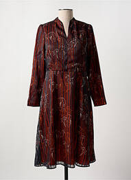 Robe mi-longue imprimé fantaisie manches longues noir GREGORY PAT femme