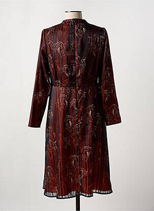 Robe mi-longue imprimé fantaisie manches longues noir GREGORY PAT femme