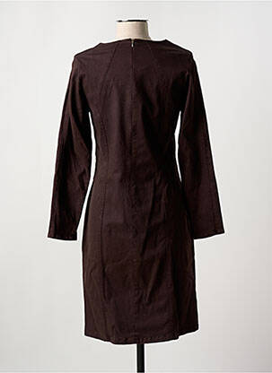Robe mi-longue manches longues manches longues marron GUY DUBOUIS femme