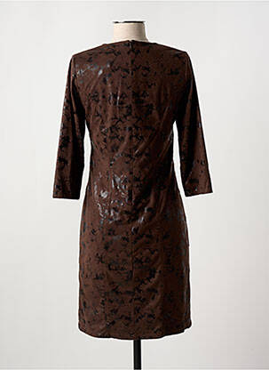 Robe mi-longue manches 3/4 manches 3/4 marron GREGORY PAT femme