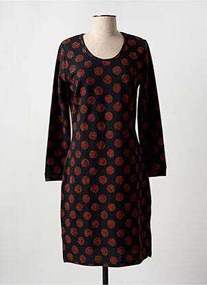 Robe mi-longue manches longues manches longues noir GUY DUBOUIS femme