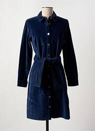 Robe mi-longue manches longues manches longues bleu GUY DUBOUIS femme