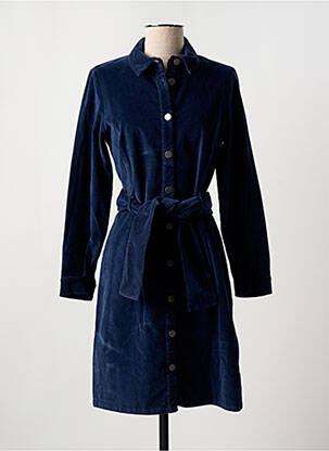Robe mi-longue manches longues manches longues bleu GUY DUBOUIS femme