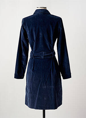 Robe mi-longue manches longues manches longues bleu GUY DUBOUIS femme