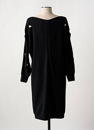Robe mi-longue tissage crêpe manches longues noir MERI & ESCA femme