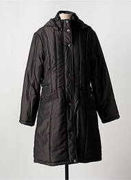 Manteau long a capuche a capuche noir FRANCE RIVOIRE femme