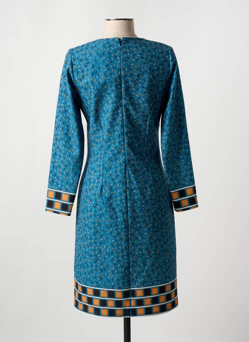 Robe mi-longue imprimé fantaisie manches longues bleu MERI & ESCA femme