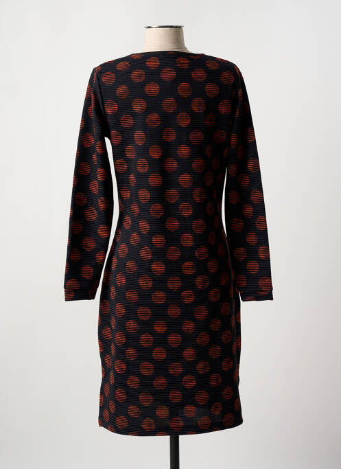 Robe mi-longue manches longues manches longues noir GUY DUBOUIS femme