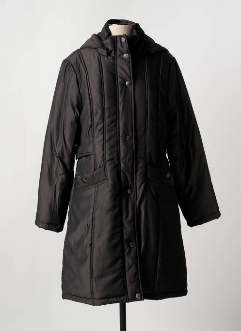 Manteau long noir FRANCE RIVOIRE pour femme