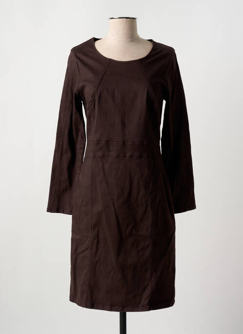 Robe mi-longue marron GUY DUBOUIS pour femme