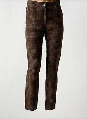 Pantalon slim stretch taille normale marron GUY DUBOUIS femme