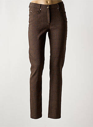 Pantalon slim marron FRANCE RIVOIRE pour femme