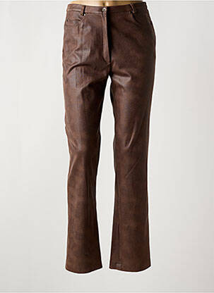 Pantalon slim stretch taille normale marron FRANCE RIVOIRE femme