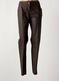 Pantalon slim tissage enduit taille normale marron IMPULSION femme