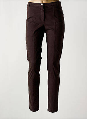 Pantalon slim tissage popeline taille normale marron GUY DUBOUIS femme