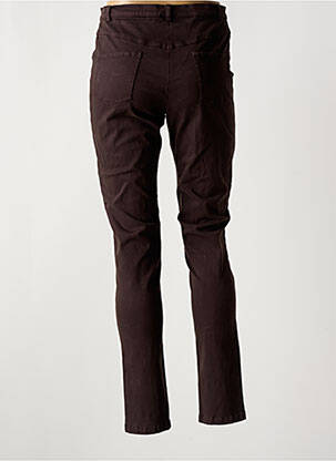 Pantalon slim tissage popeline taille normale marron GUY DUBOUIS femme