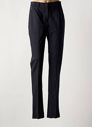 Pantalon chino fermeture zippée sous rabat boutonné taille normale bleu GUY DUBOUIS femme