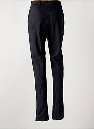 Pantalon chino fermeture zippée sous rabat boutonné taille normale bleu GUY DUBOUIS femme