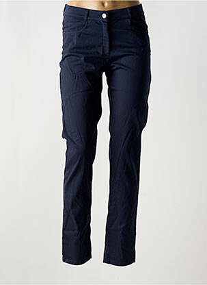 Pantalon slim tissage popeline taille normale bleu GUY DUBOUIS femme