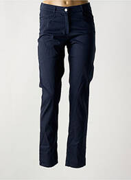 Pantalon slim tissage popeline taille normale bleu GUY DUBOUIS femme