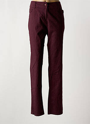 Pantalon slim tissage popeline taille normale rouge GUY DUBOUIS femme
