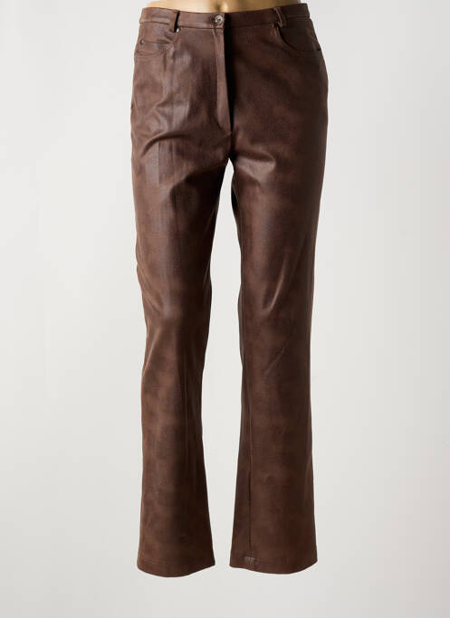 Pantalon slim stretch taille normale marron GUY DUBOUIS femme