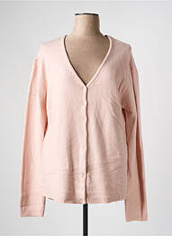 Gilet manches longues stretch rose COULEURS DU TEMPS femme