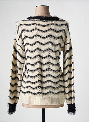 Pull coupe cintrée manches longues beige COULEURS DU TEMPS femme