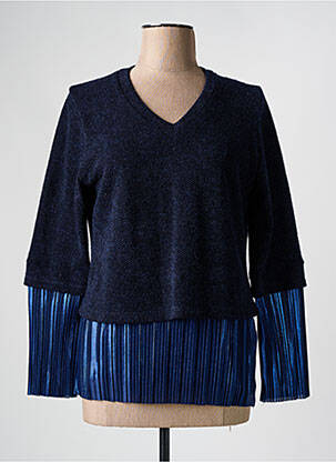 Pull coupe droite manches longues bleu MERI & ESCA femme