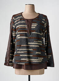 Pull col rond manches longues marron MERI & ESCA femme