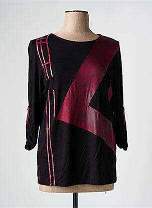 Top tissage crêpe manches 3/4 noir GUY DUBOUIS femme