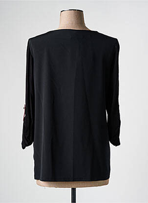 Top tissage crêpe manches 3/4 noir GUY DUBOUIS femme