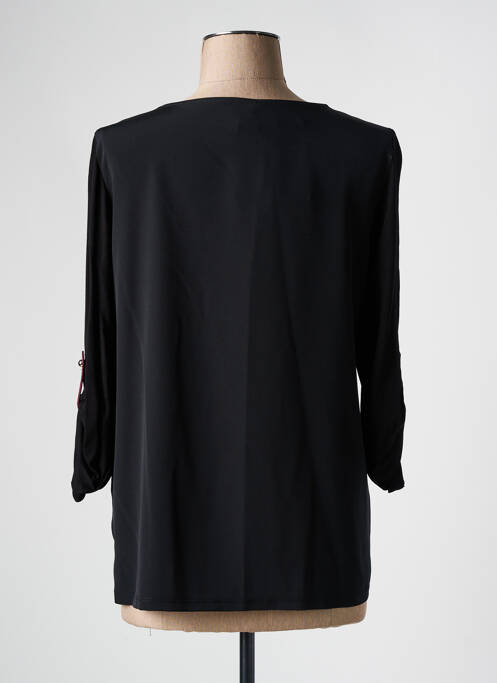 Top imprimé fantaisie manches 3/4 noir GUY DUBOUIS femme