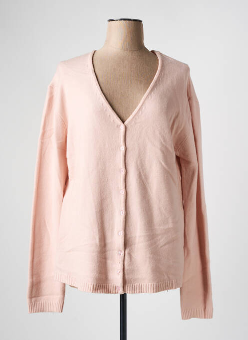 Gilet manches longues rose COULEURS DU TEMPS pour femme