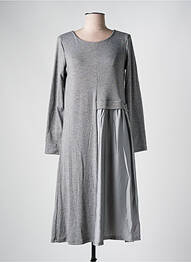 Robe mi-longue manches longues manches longues gris COULEURS DU TEMPS femme