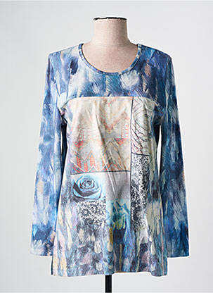 T-shirt imprimé fantaisie manches longues bleu GUY DUBOUIS femme