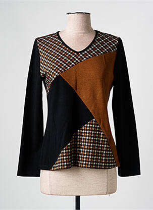 Pull coupe cintrée manches longues noir GUY DUBOUIS femme